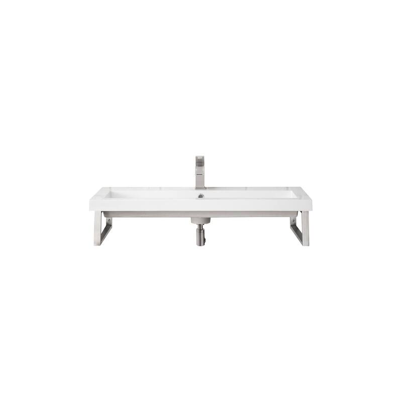 James Martin Vanities 055BK1639.5WG2 Boston 39-3/8" Rectangular - Brushed Nickel