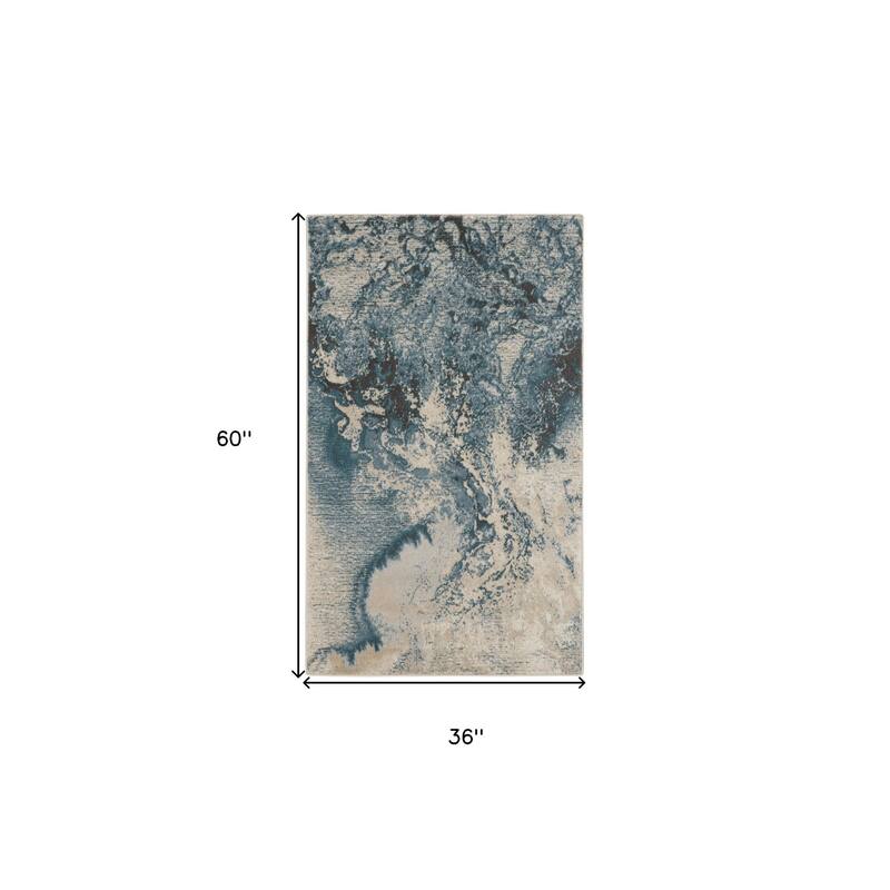 Power Loomed Abstract Modern Stain Resistant Area Rug