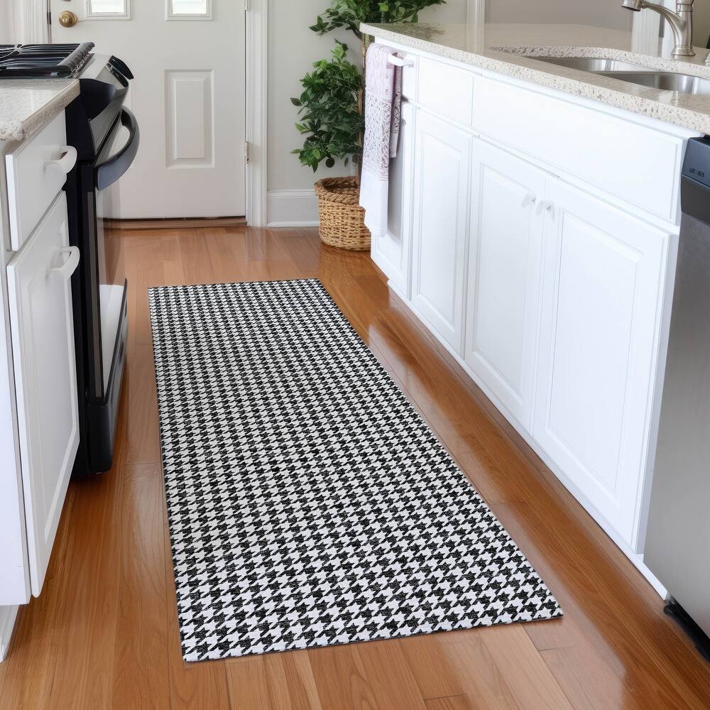 Premium Washable Super Soft Modern Houndstooth Mayfield Rug