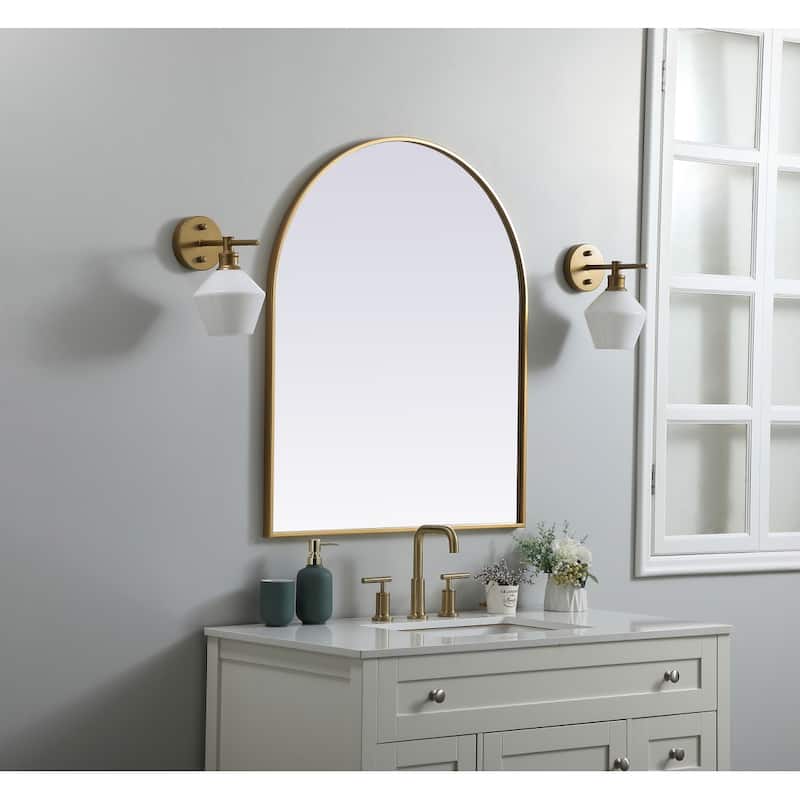 Indigo Home Metal Frame Arch Mirror 30x36 Inch