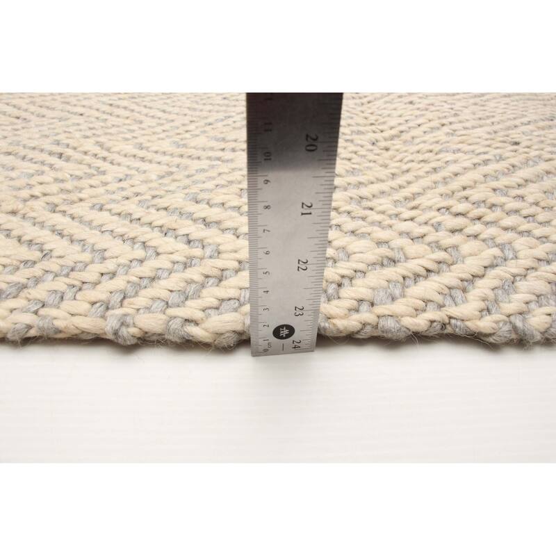 ECARPETGALLERY Hand Tufted Sienna Beige Wool Rug - 7'0 x 7'5