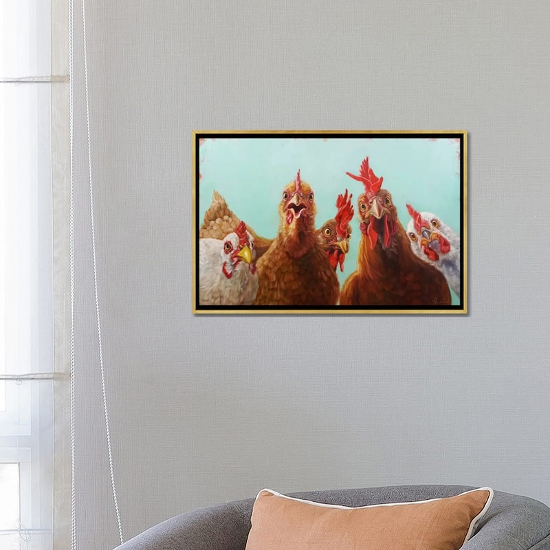 iCanvas "Chicken For Dinner" by Lucia Heffernan Framed Canvas Print