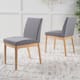 Kwame Fabric Dining Chair (Set of 2) by Christopher Knight Home - N/A - Grey/Oak Finish