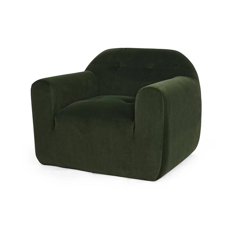 Roomfitters Oversized Modern Lounge Chair with Rounded Arms and Tufted Backrest for Living Room or Office, Olive Green