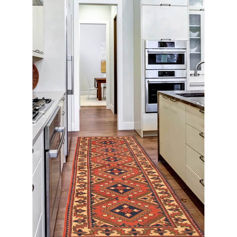ECARPETGALLERY Hand-knotted Kargahi Copper Wool Rug - 2'8 x 9'7