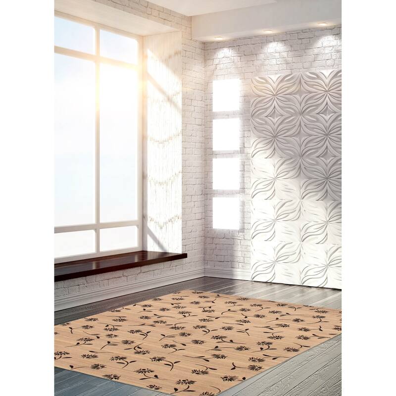 ECARPETGALLERY Flat-Weave Ankara FW Khaki Silk, Wool Kilim - 7'0 x 9'3