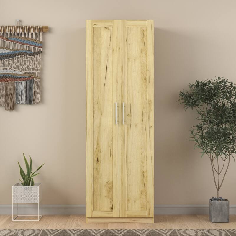 High wardrobe and kitchen cabinet with 2 doors and 3 partitions