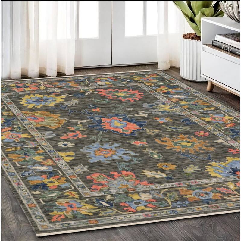 HomeRoots Oriental Traditional Rectangle Area Rug - 92.52 in. x 62.99 in.  x 0.32 in.