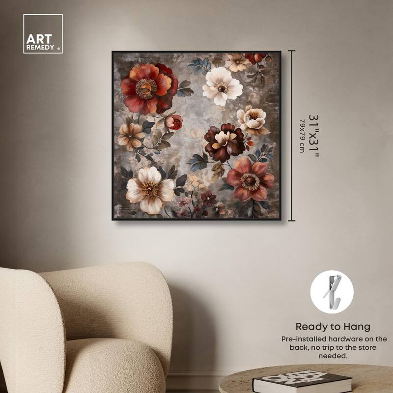 Dusk Dahlias Canvas by Art Remedy
