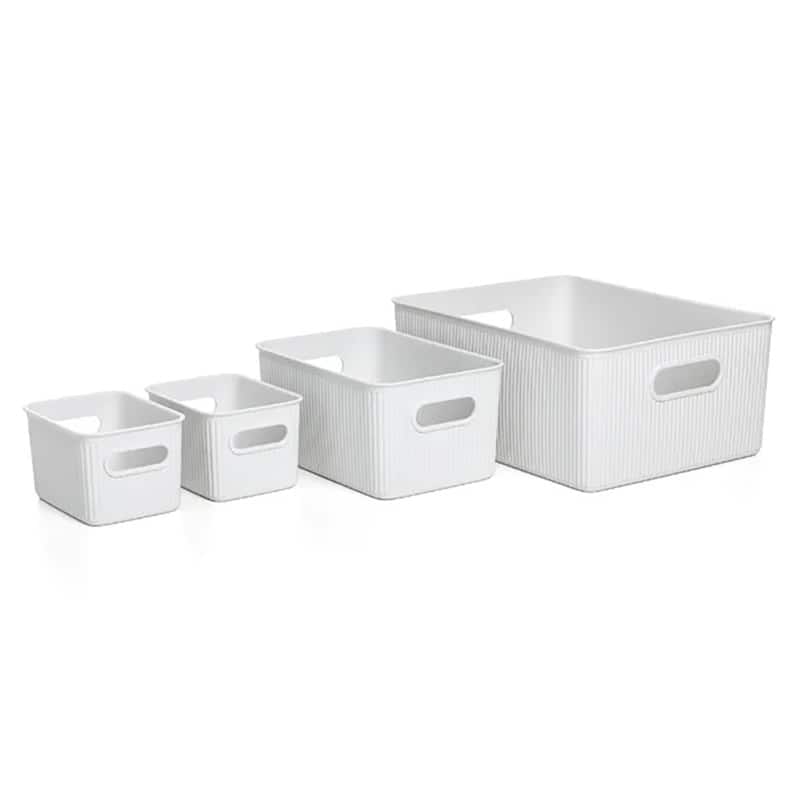 Set of 4 Ribbed bins