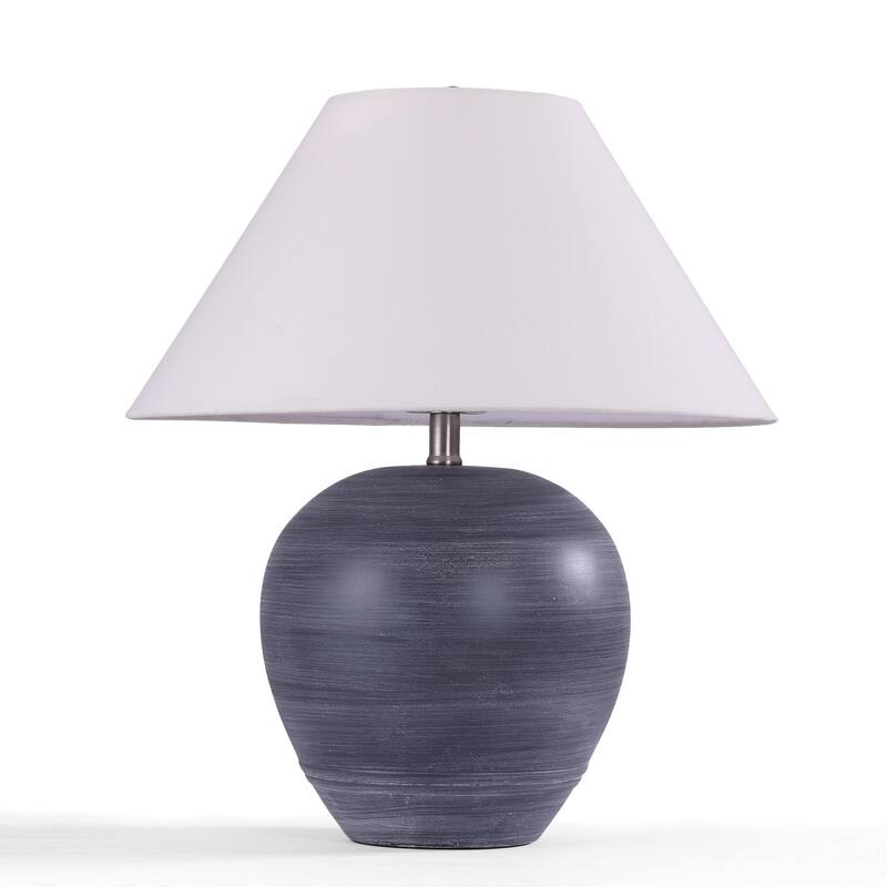Modern Ceramic Table Lamp with Cone Linen Shade
