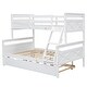 preview thumbnail 7 of 7, Twin over Full Bunk Bed with ladder, Safety Guardrail, White