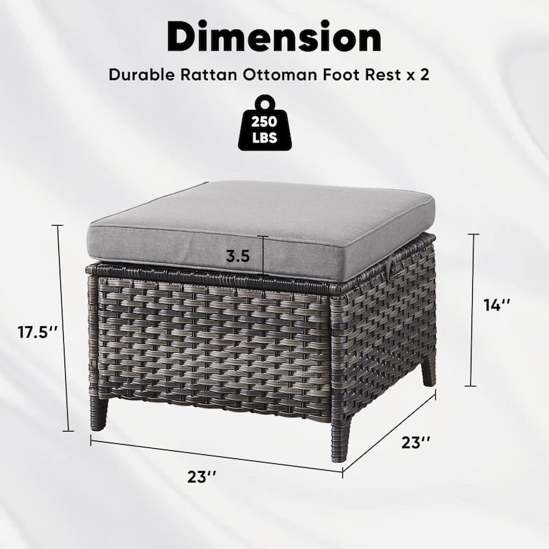 Outdoor Patio Ottoman for Swivel Chairs