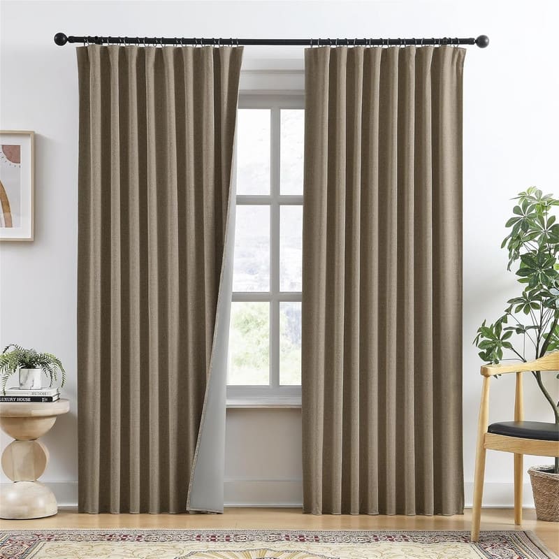 Brown Linen Blackout 50x94" Modern