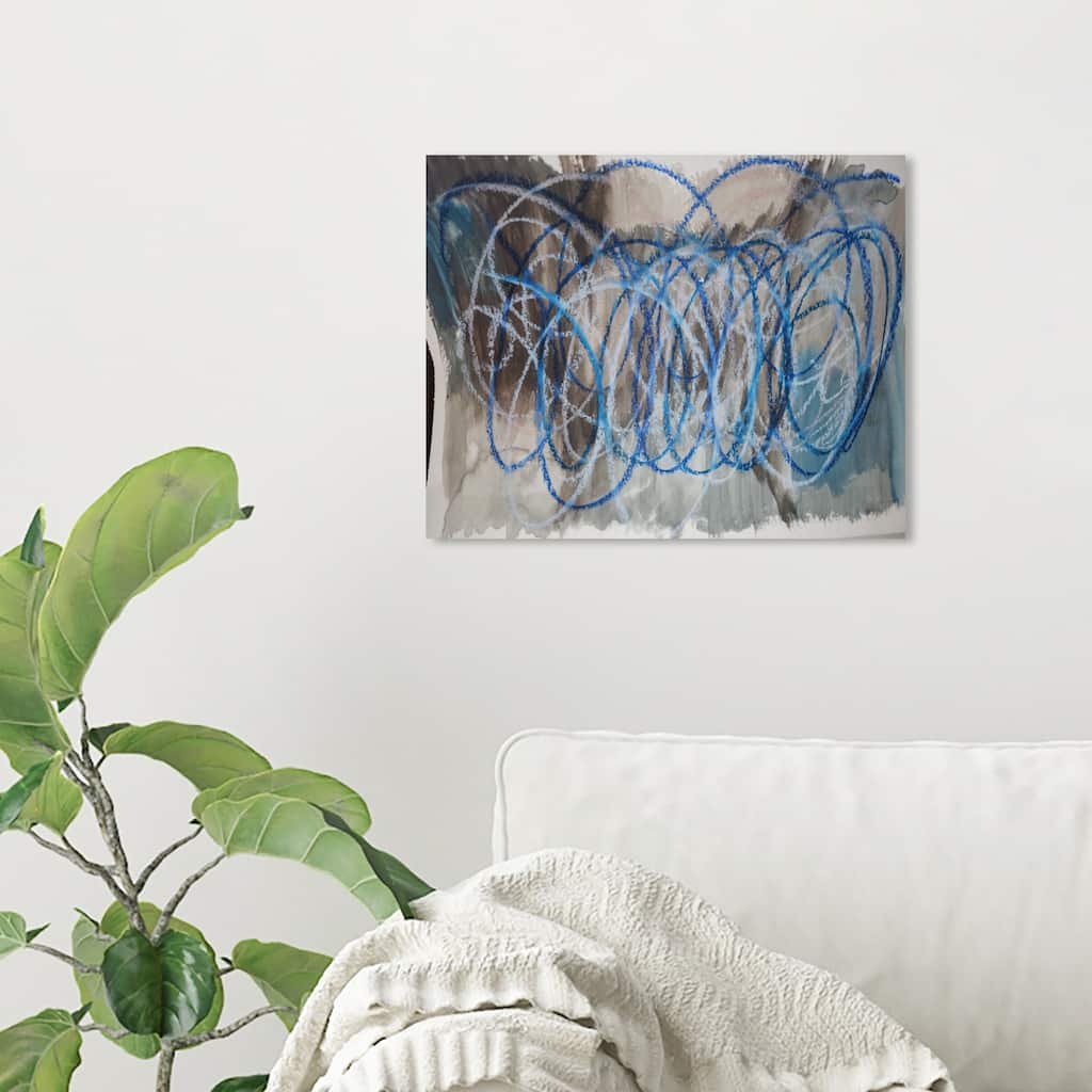 Wynwood Studio Abstract Swirling Blue and Modern & Contemporary Wall Art Canvas Print