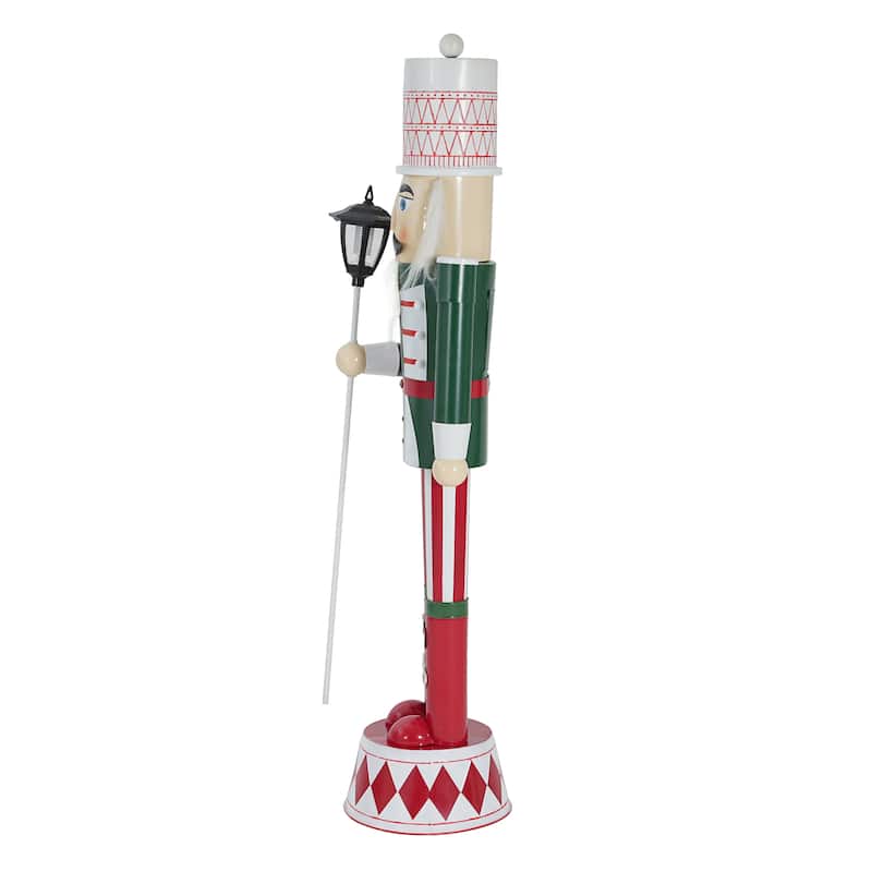 Christopher Knight Home - Jingle Classic Holiday Outdoor Iron Nutcracker Decor with Vibrant Festive Detailing