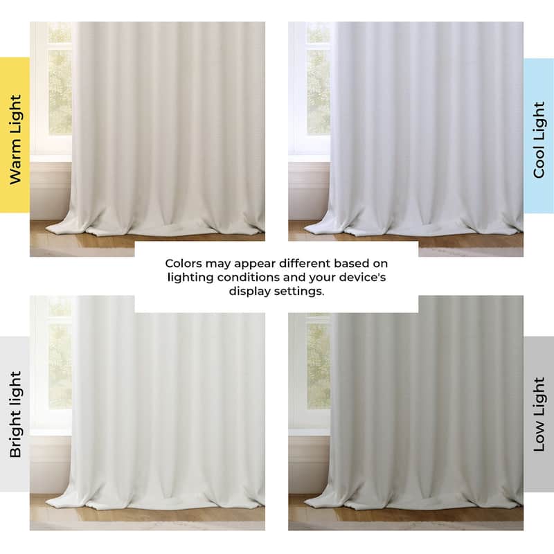 Exclusive Fabrics Textured Faux Linen Extra Wide Curtains Rod Pocket Single Panel (1 Panel)