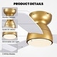 preview thumbnail 24 of 28, 32" Smart Gold & White Flush Mount Dimmable Ceiling Fan - 32''