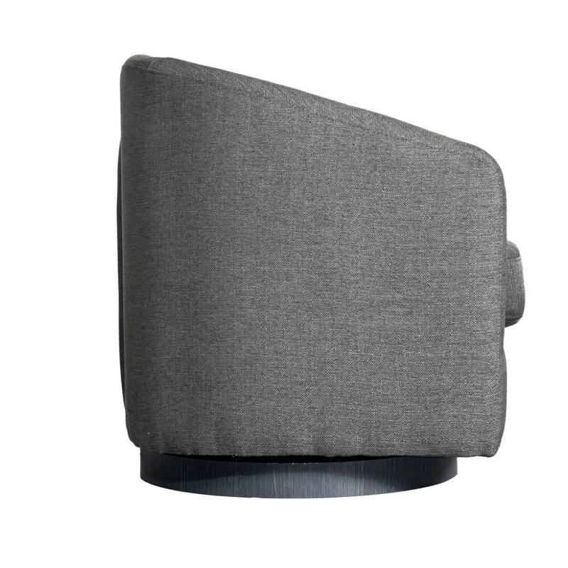 Traditional Club Style Accent Chair with 360° Swivel Metal Base