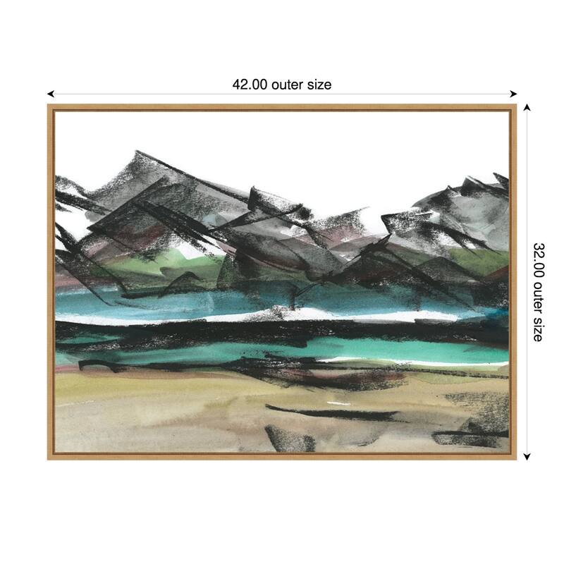 Abstract Mountain View IV by Ethan Harper Framed Canvas Wall Art Print - Sylvie Maple - 42 x 32 in