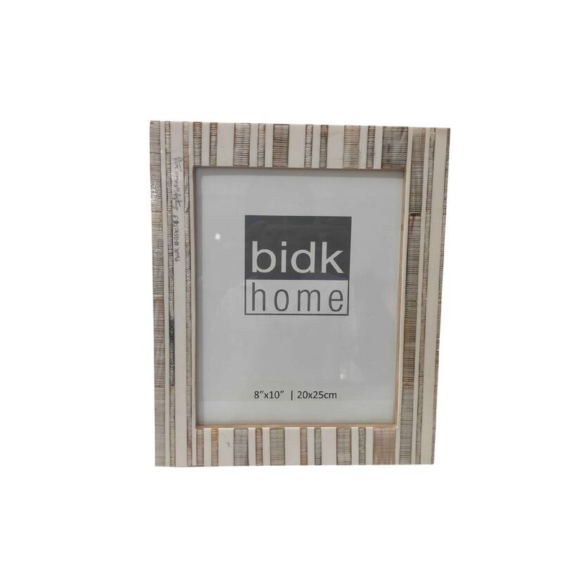 White & Light Grey Resin Picture Frame - 8x10