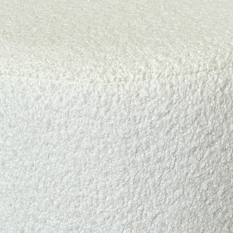 Modern Boucle Fabric & Engineered Wood Round Ottoman