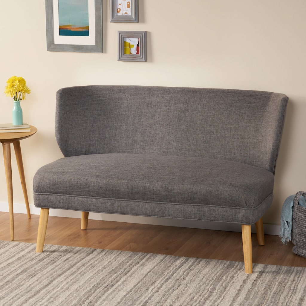 Simple Style Loveseat with Curved Backrest