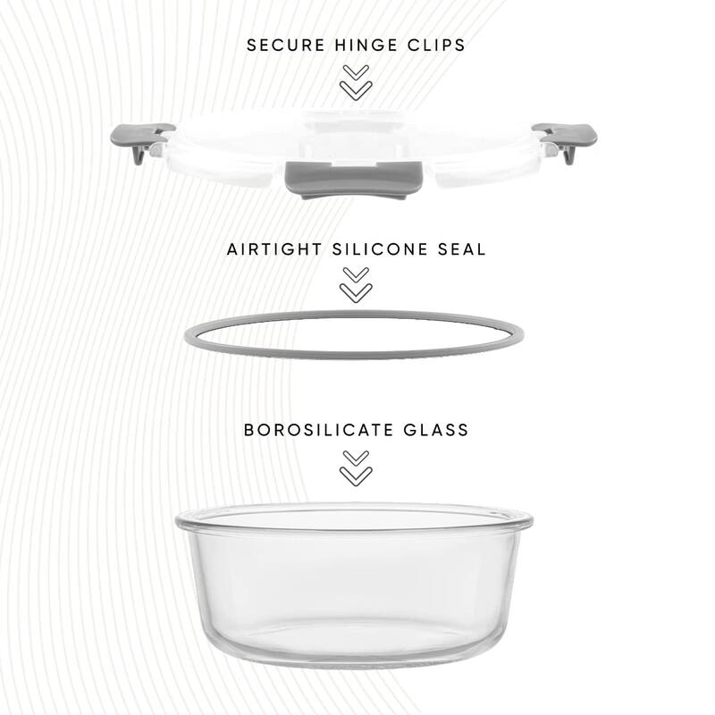 24pc Borosilicate Glass Storage Containers with Lids. 12 Airtight, Freezer Safe Food Storage Containers