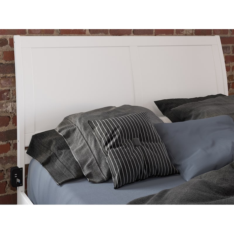 Portland Queen Wood Platform Bed in White