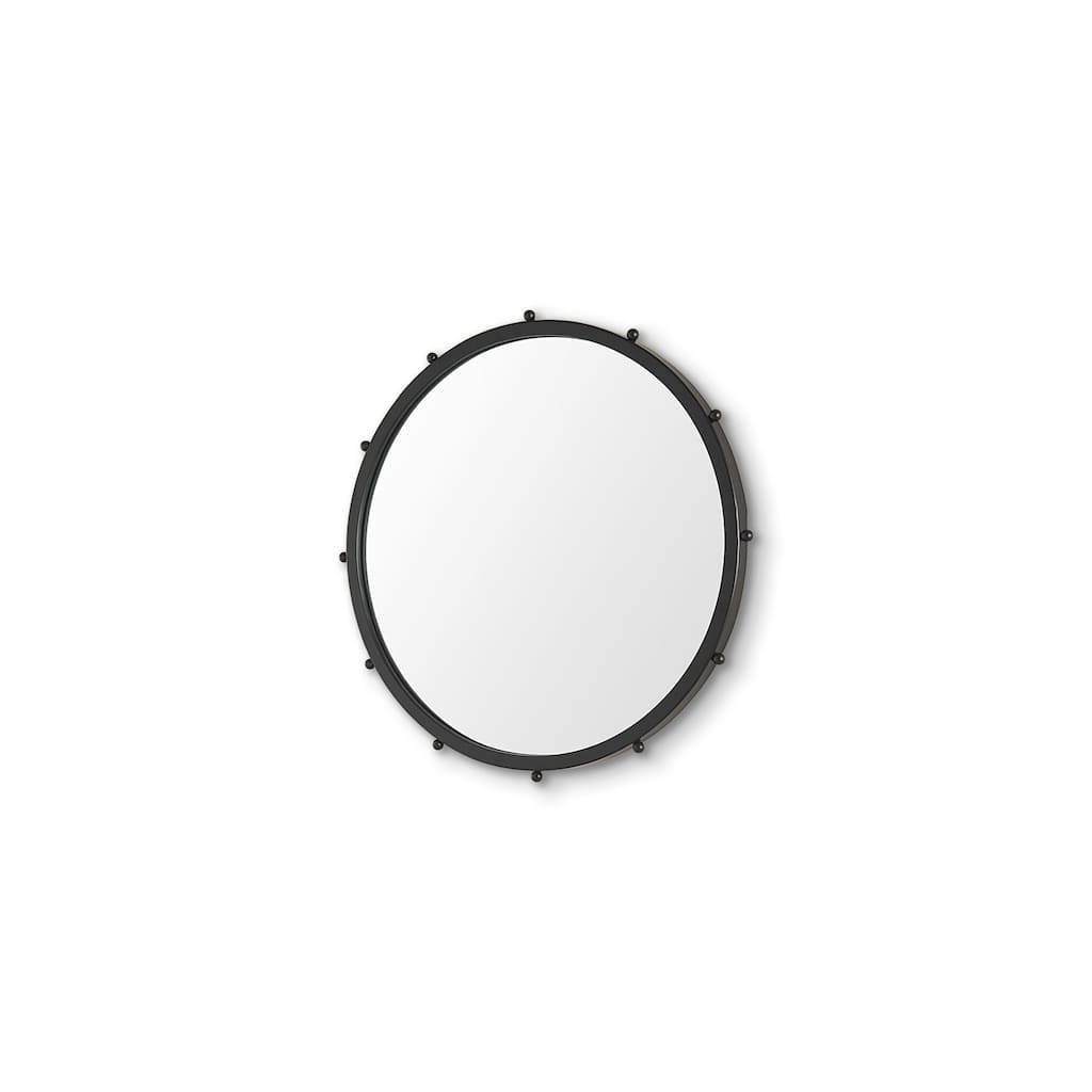 Elena Metal Beaded Frame Round Mirror