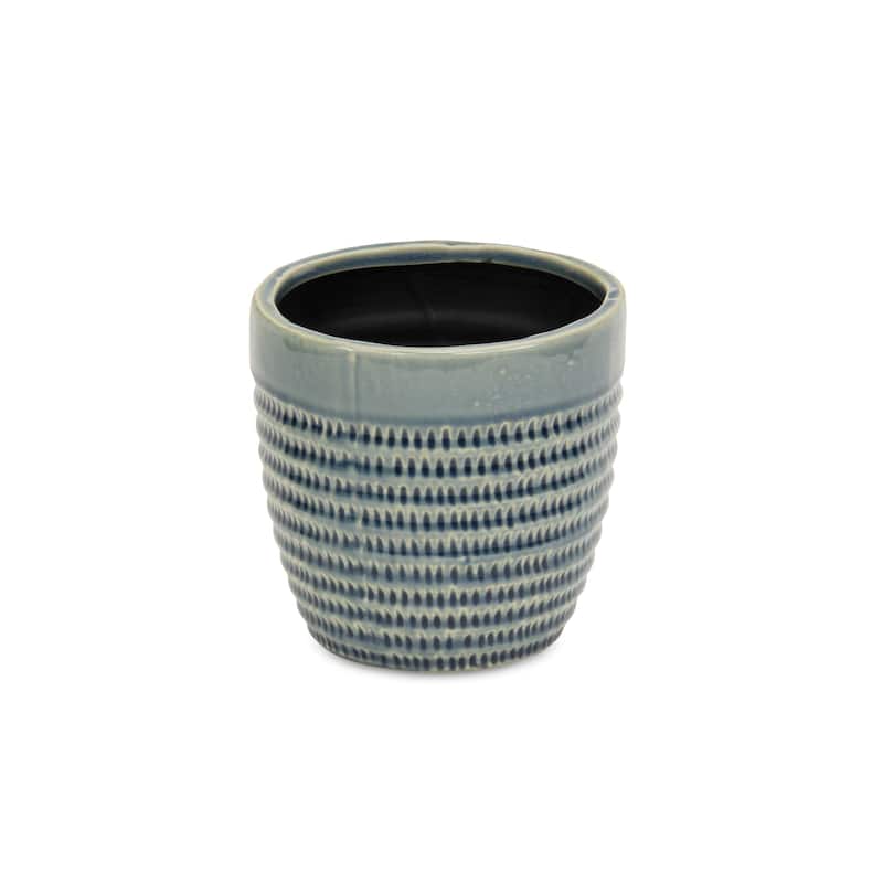 Idola Blue Ceramic Tapered Pot