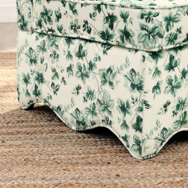 Upholstered Single Sofa Lounge Chair with Floral Pattern,Soft seat cushion and backrest,Armless Accent Chair