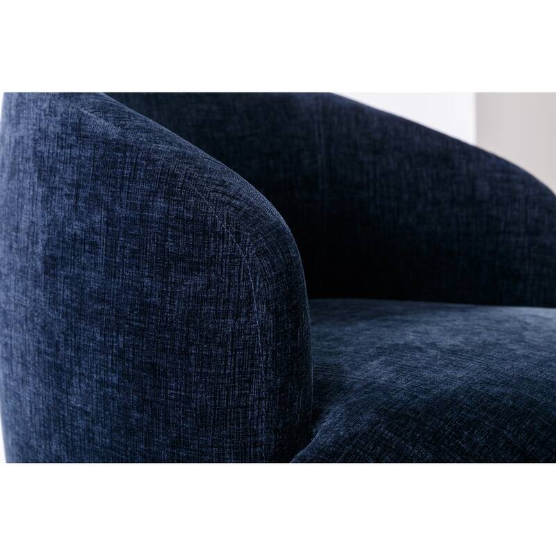 Chenille Fabric Swivel Accent Armchair Barrel Chair