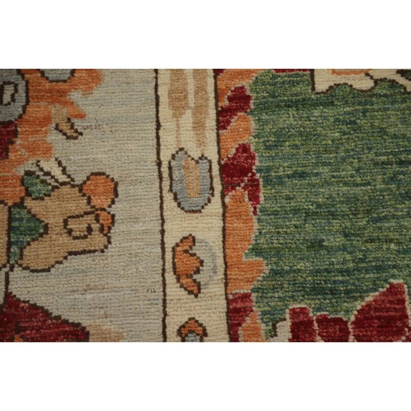 Hand Knotted Oriental 100% Wool Carpet Transitional Floral Beige & Ivories Oushak Area Rug - 14' 4'' X 10' 1''