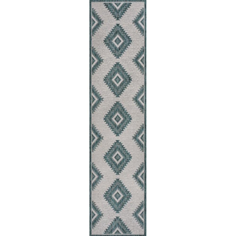 JONATHAN Y Aimee Geometric Moroccan Diamond Black/Cream Indoor/Outdoor Area Rug