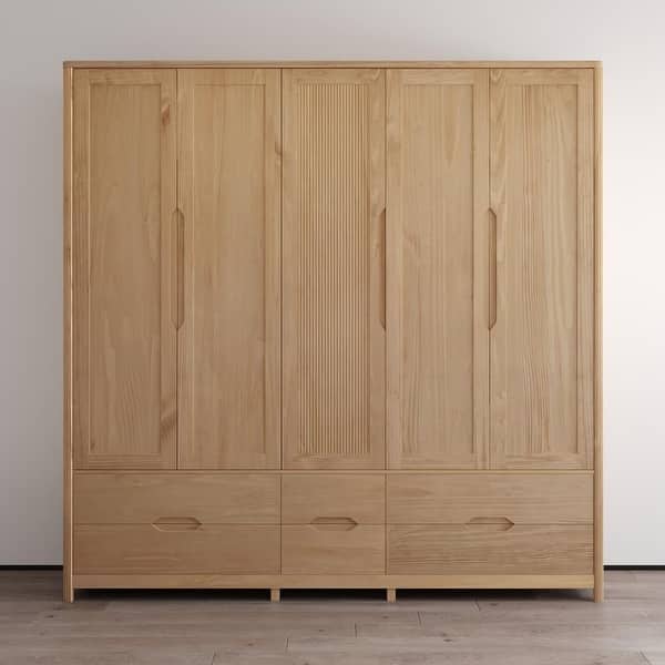 slide 2 of 8, Nest 5D Solid Wood Wardrobe Oak