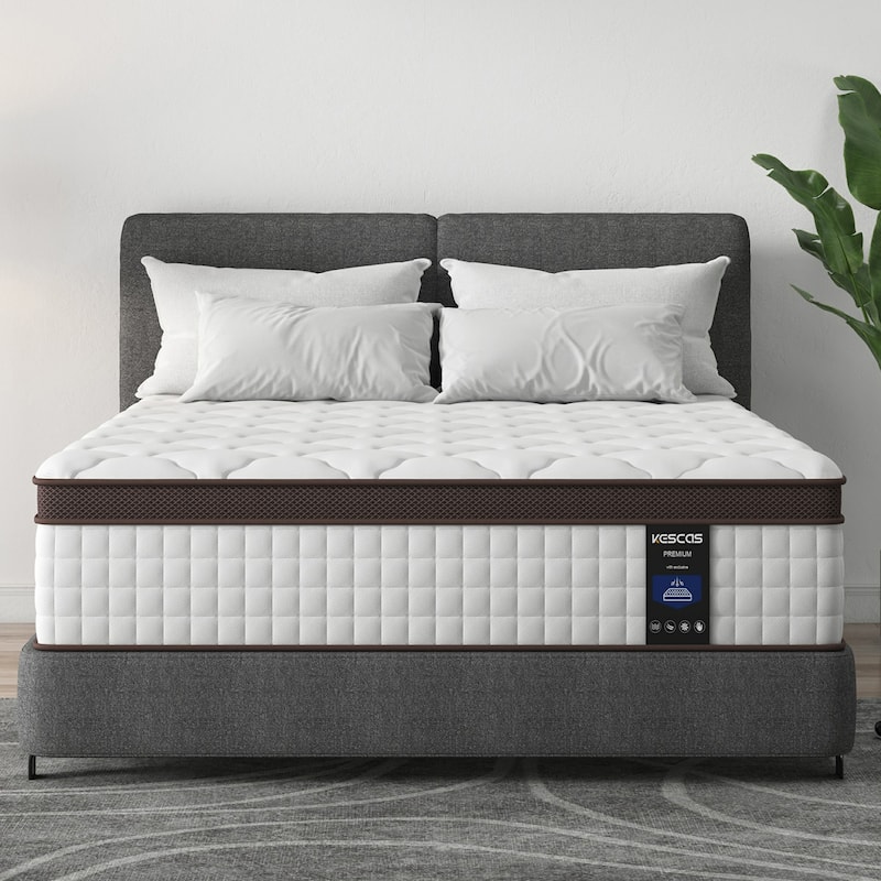 Kescas 12 Inch Memory Foam and Inner Spring Hybrid Mattress Bed Bath