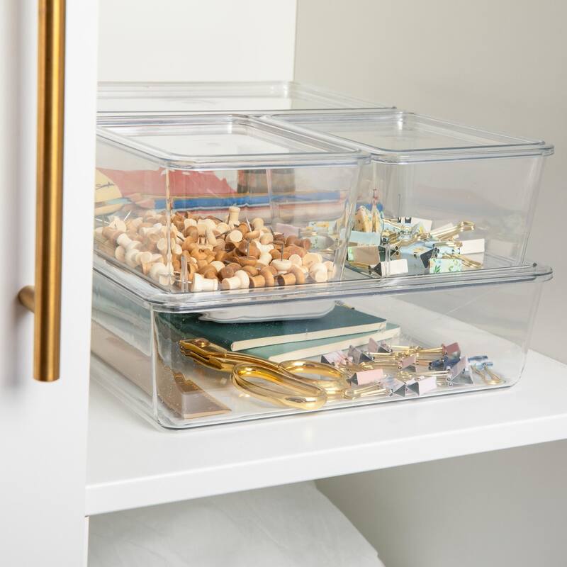 Flash Furniture GS-BA-S4-MS Brody 3-1/4" Tall Clear Office Organizer