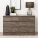 Bella 6-Drawer Double Dresser - Drifted Gray