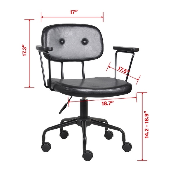 Faux Cowhide Leather Office Task Computer Chair Adjustable and