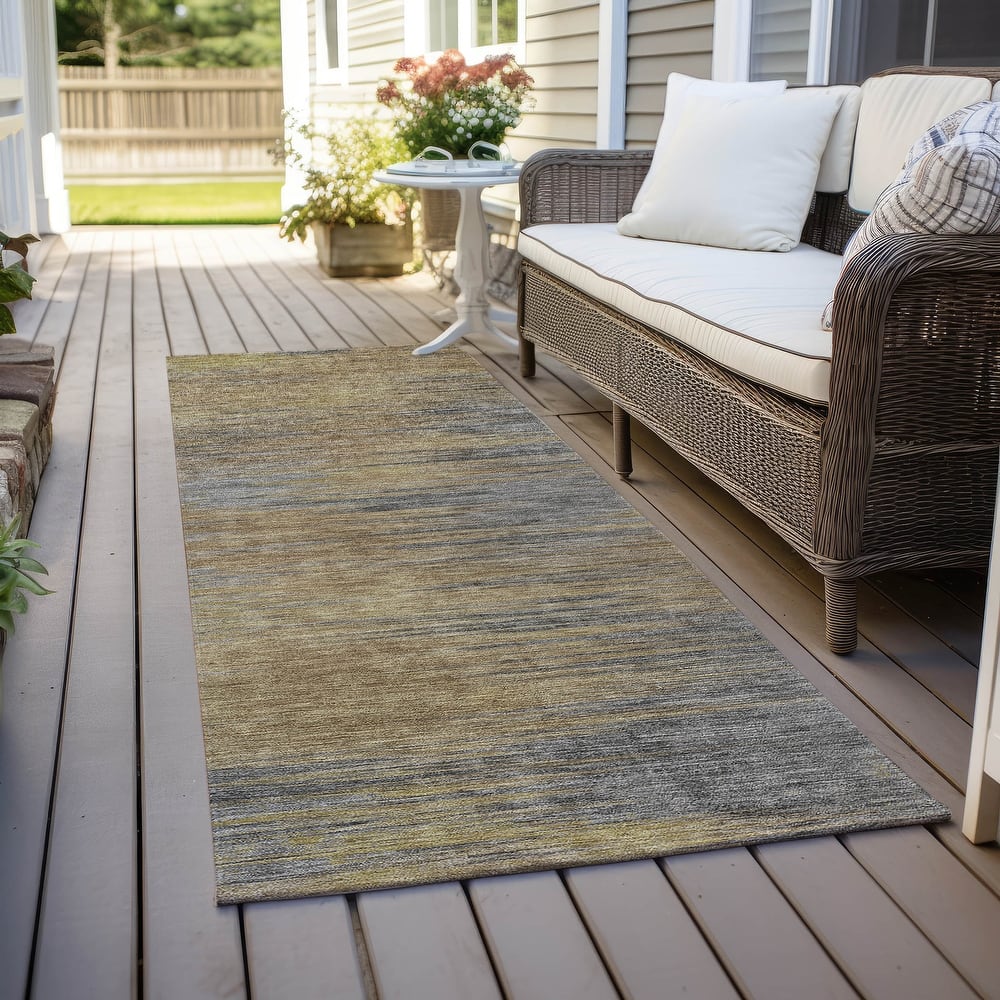 Machine Washable Indoor/ Outdoor Chantille Solid Ombre Rug