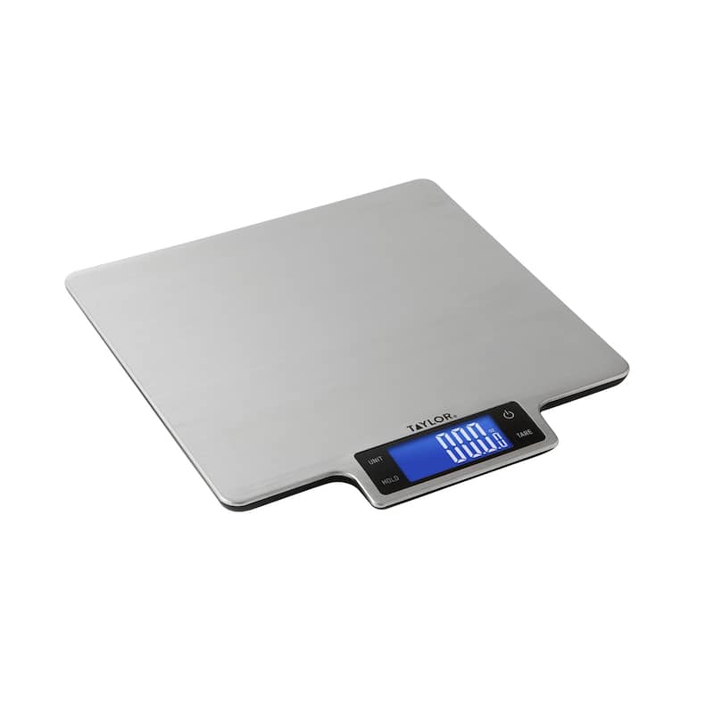 Taylor 22 lb Ultra-Precise Digital Stainless Steel Kitchen Scale, Silver