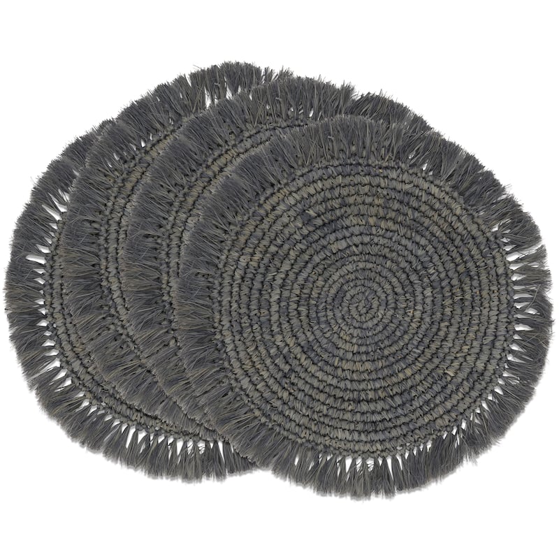 Raffia Design Round Placemats (Set of 4)