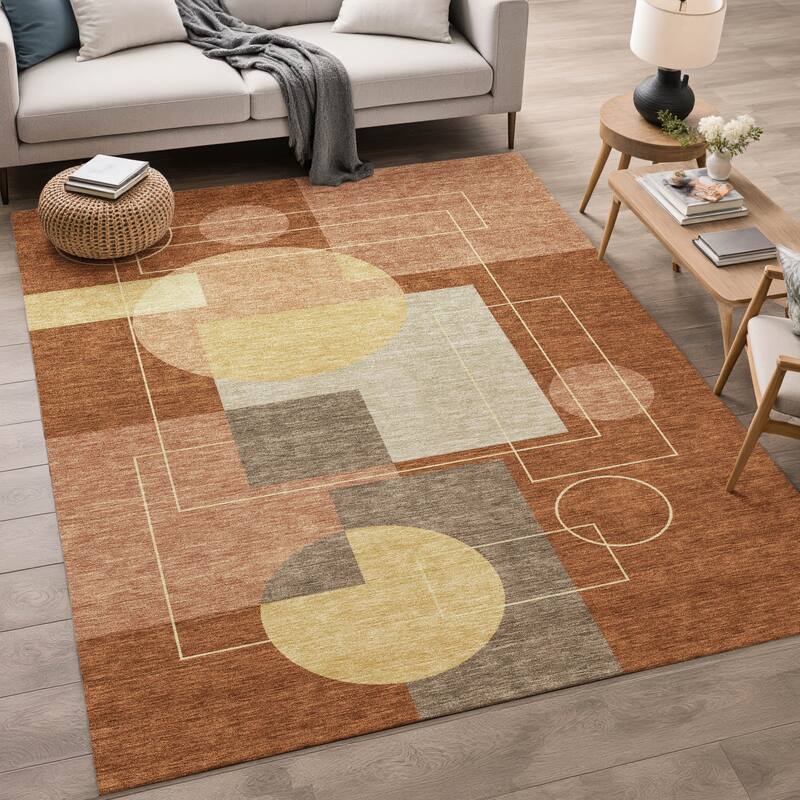Machine Washable Indoor/ Outdoor Modern Filly Chantille Rug