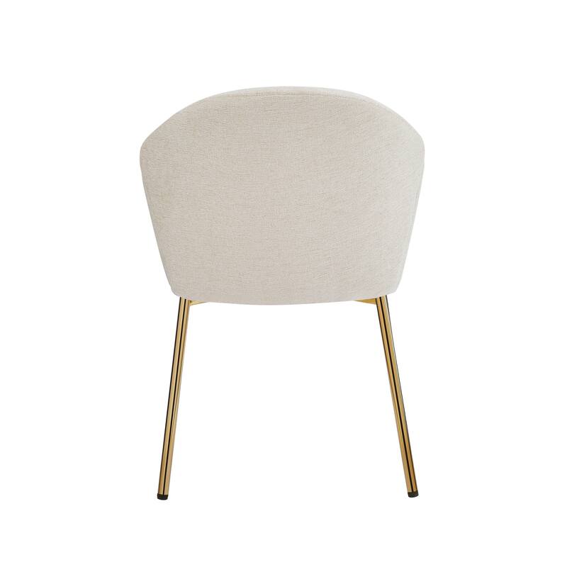Catherinae Polyester Upholstered Dining Chair (set of 2) with Golden Brass by Christopher Knight Home