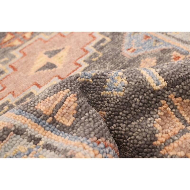 ECARPETGALLERY Hand-knotted Jules Serapi Dark Grey Wool Rug - 2'7 x 9'10