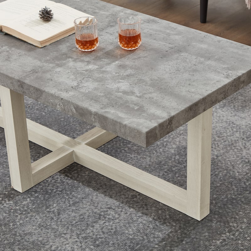 Roundhill Furniture Luno 3-Piece Coffee Table Set, Coffee Table and Two End Tables