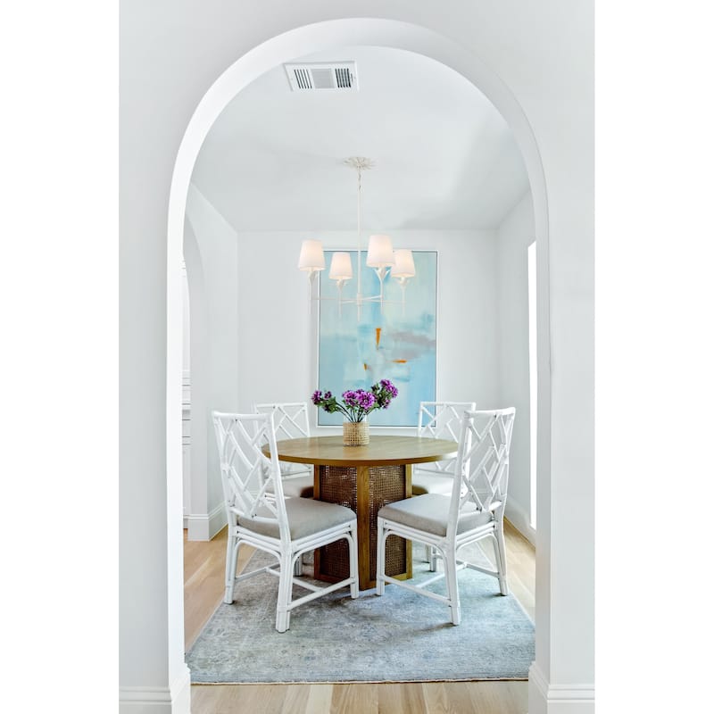 Broche 4 Light Matte White Chandelier - 28"W x 28"H x 28"D