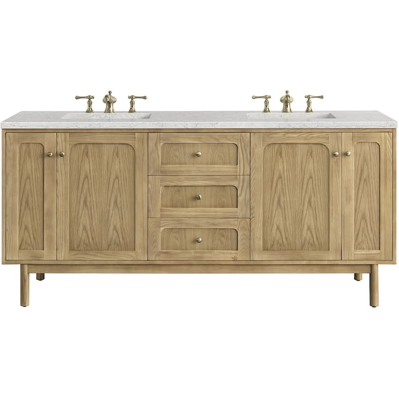 James Martin Vanities 545-V72-FEJP Laurent 72" Wall Mounted or Free - Light Natural Oak - Oak Finish