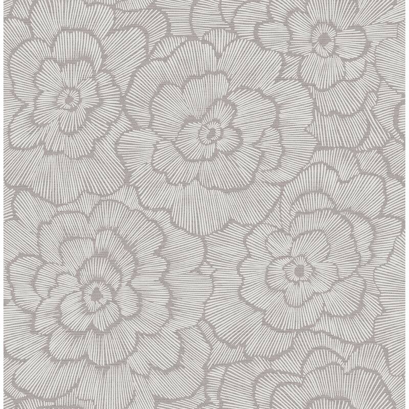 A-Street Prints Periwinkle Sterling Textured Floral Wallpaper